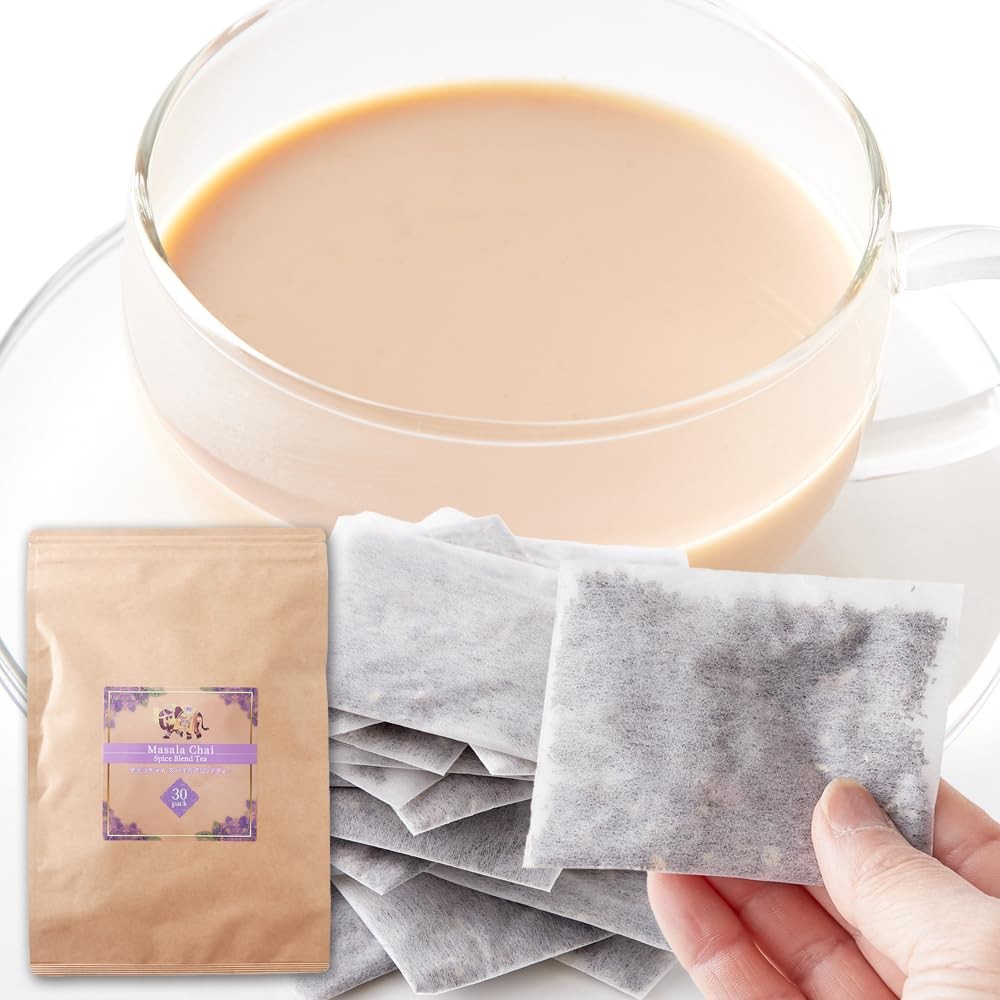 Natural Living Masala Chai Spice Blend Tea (30 Bags) Large Capacity Chai Tea Microwaveable Tea Bags