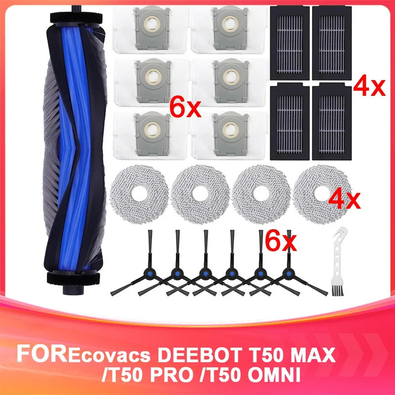 อุปกรณ์เสริมชุดสําหรับ Ecovacs Deebot T50 Max /T50 Pro /T50 Omni /T50 Pro Omni /T50 Max Pro เครื่องด