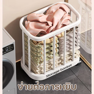 COD ตะกร้าเสื้อผ้าสกปรก ตะกร้าซักผ้า ความจุขนาดใหญ่ การระบายอากาศ มีล้อ เคลื่อนย้ายได้ ตะกร้าเก็บอเนกประสงค์
