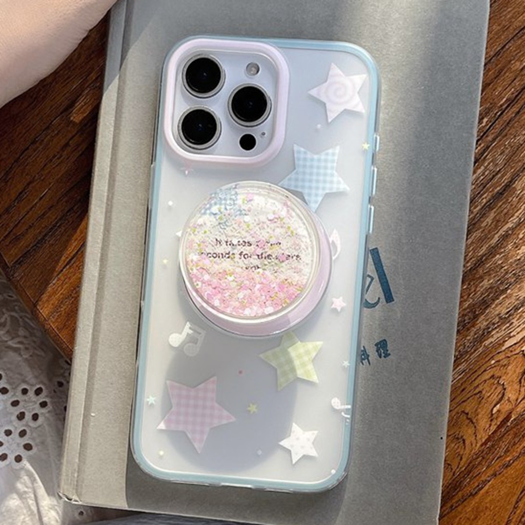 สําหรับ ไอโฟน 16 มือโปร สูงสุด 14 15พี 13แฟนซีดาวรูปแบบสีฟ้านุ่ม ทีพียู เคสป้องกันที่มีแม่เหล็กดึงดูดทรายดูดรอบยืนต้านทานสกปรกปกเปลือกกันกระแท