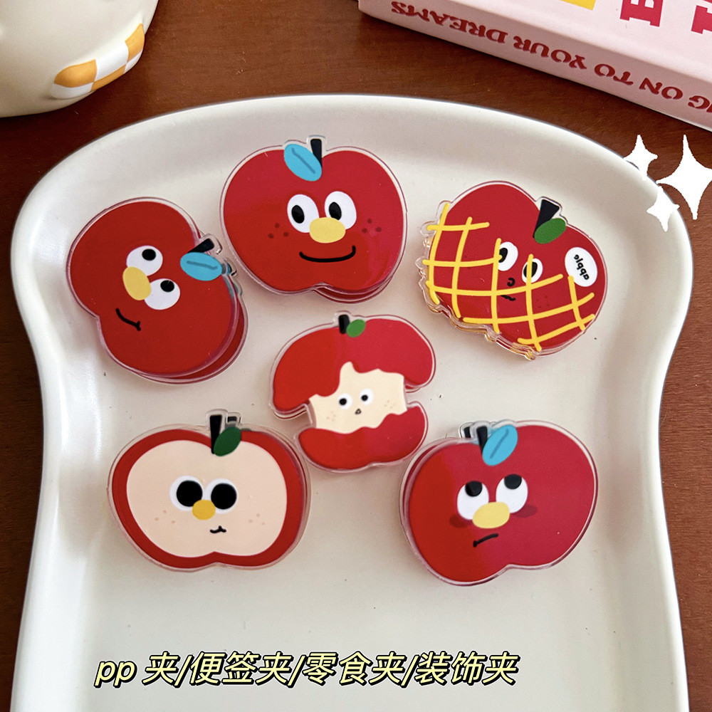 แอปเปิ้ลการ์ตูนตกแต่งของขวัญคลิปซีลคลิปโน้ตคลิป pp ส่งนักเรียนสินค้าเล็ก ๆ น้อย ๆ น่ารัก