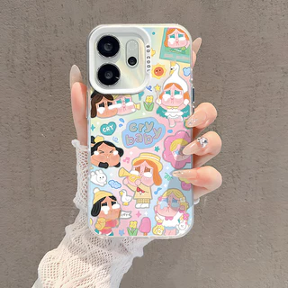 เคส OPPO Reno 14 15 16 14F 15F 16F 5G เคส OPPO Reno 14 15 16 Pro Max 5G เคสน่ารักไคร้เบบี้ Crybaby เด็กผู้หญิงอินเทรนด์กันกระแทกน่ารักกระต่ายฝ้าความรู้สึกกรณีสําหรับเด็กผู้หญิงเด็กผู้ชายนักเรียน