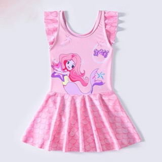 [RJ] ชุดว่ายน้ำเด็กหญิง ขนาด 95-140 ซม. สไตล์เจ้าหญิง กางเกง…