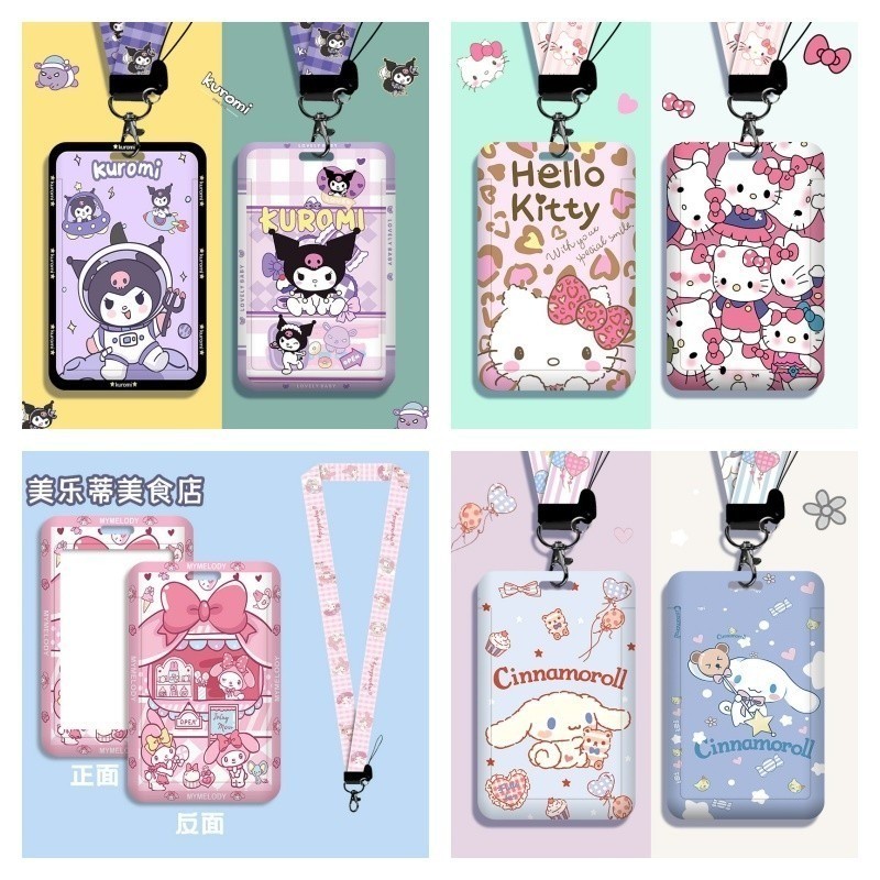 SANRIO ซานริโอ ผู้ถือบัตรน่ารักการ์ตูนภาพพวงกุญแจกระเป๋าจี้คุโรมิเมโลดี้บัตรรถบัสนักเรียนสําหรับ3นิ้วโพลารอยด์