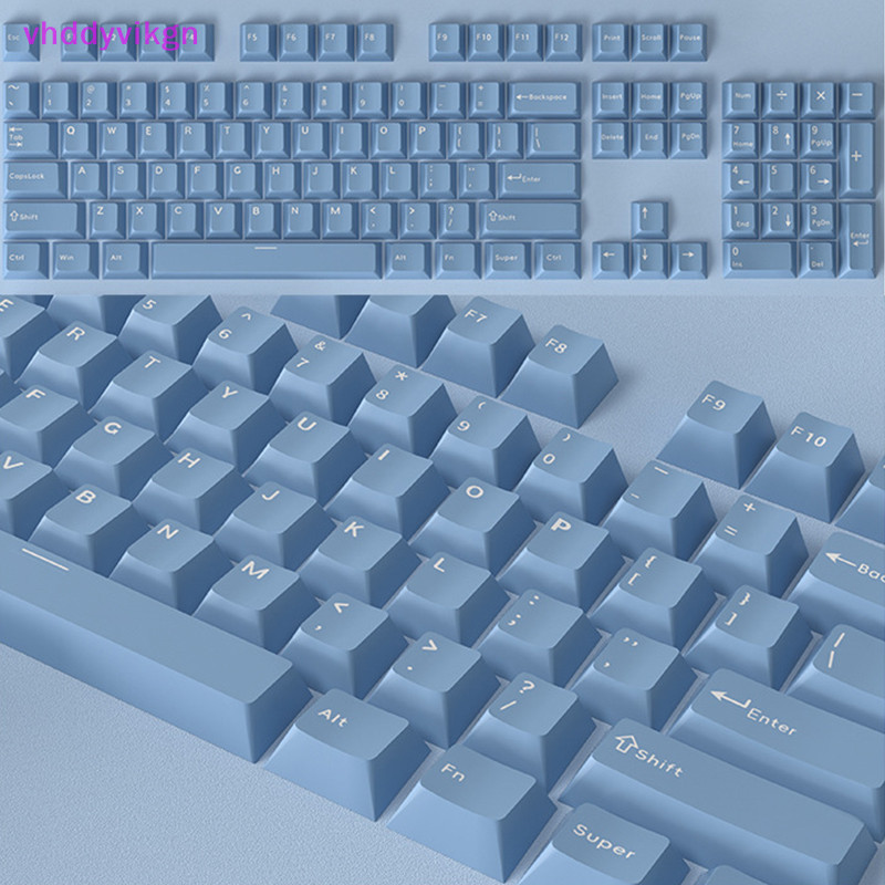 Vhdd 126 ชิ้น DIY คีย์บอร์ด Keycaps ชุด Backlit สีเดียว PBT สีชมพูสีขาวหมวกสําหรับ 61/87/104 คีย์ Cherry MX Keycap TH