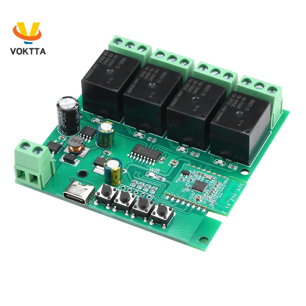 Voktta AC DC7-32V 2/3/4 Way สําหรับบลูทูธ WIFI รีเลย์สวิทช์โมดูล Type-C อินเทอร์เฟซ Ewelink APP ระบบ