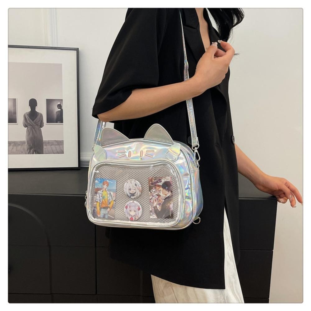 Perneaky Kawaii Cat Itabag, กระเป๋าตุ๊กตาใสน่ารัก, กระเป๋าเป้สาวอินเทรนด์ลําลอง