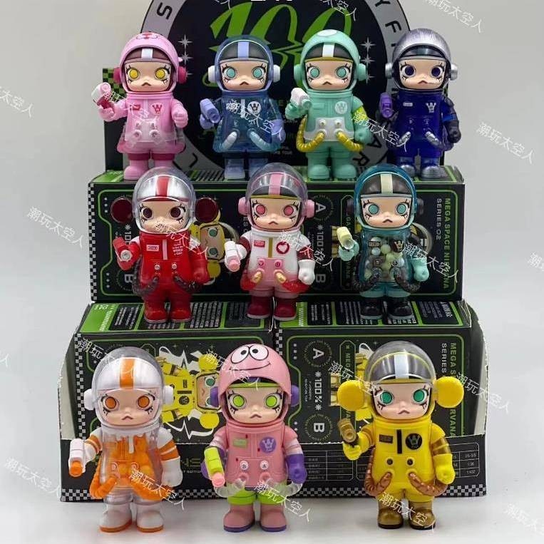 Blind Box 1Pc Bubble Mega Space Molly100% Anniversary Series Matt Second Generation Hand-Made Blind 