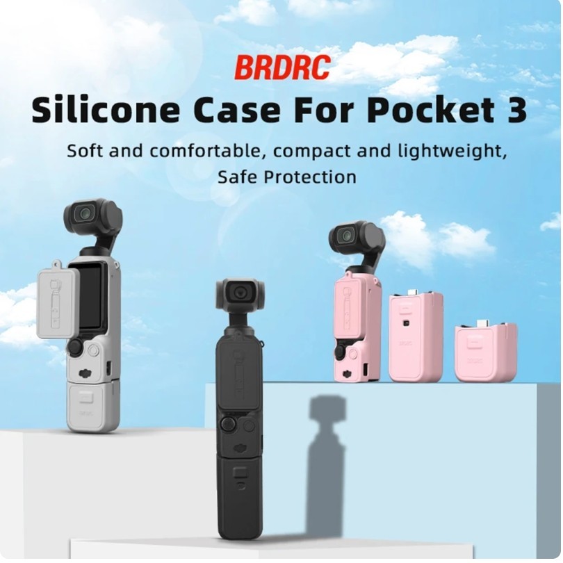 Brdrc เคสซิลิโคนสําหรับ DJI Osmo Pocket 3 กล้องกิมบอล Quick Release Anti-Scratch Handle Soft เคสป้องกัน Anti-bump Cover