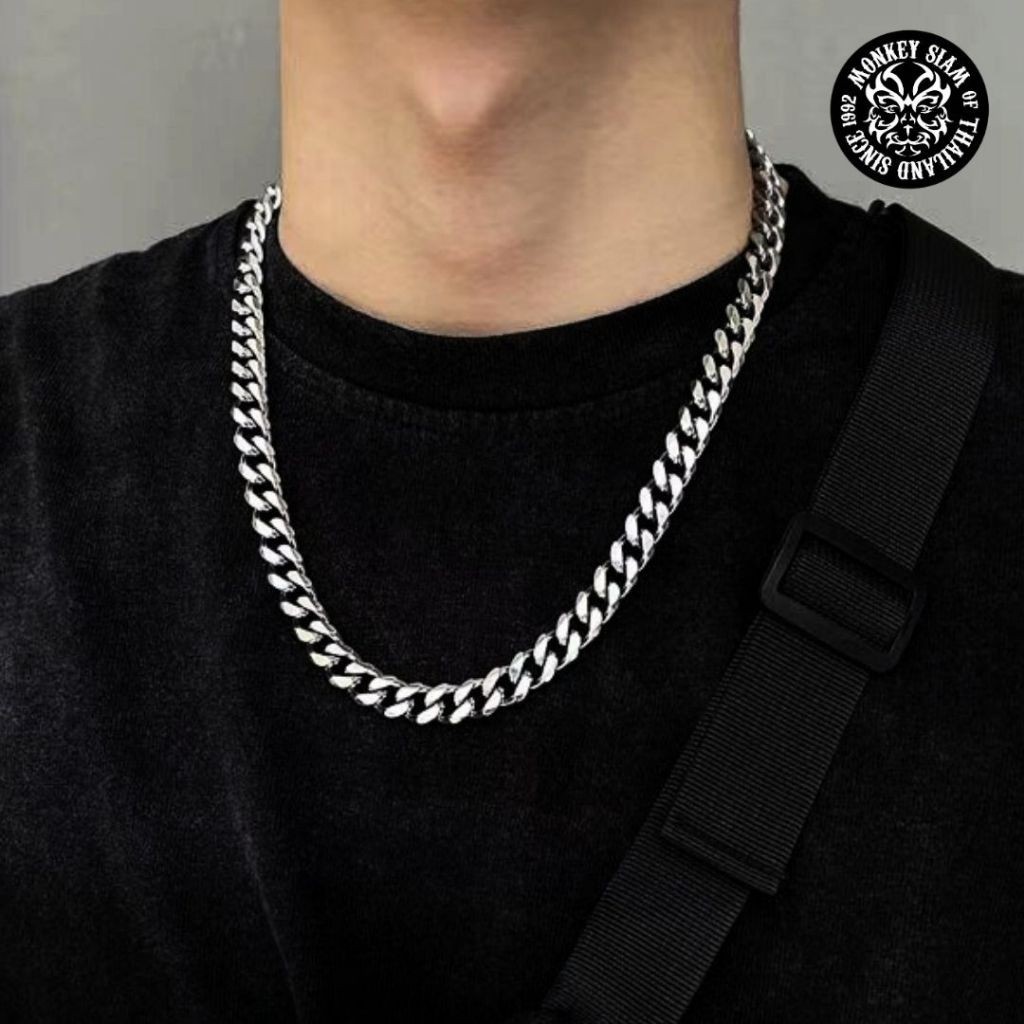สร้อยสแตนเลส [พร้อมส่ง] สร้อยสแตนเลส 304 ชายหญิง Monkey siam สร้อยคอโซ่ แนวสตรีท ไม่ลอก ไม่ดำ เครื่อ