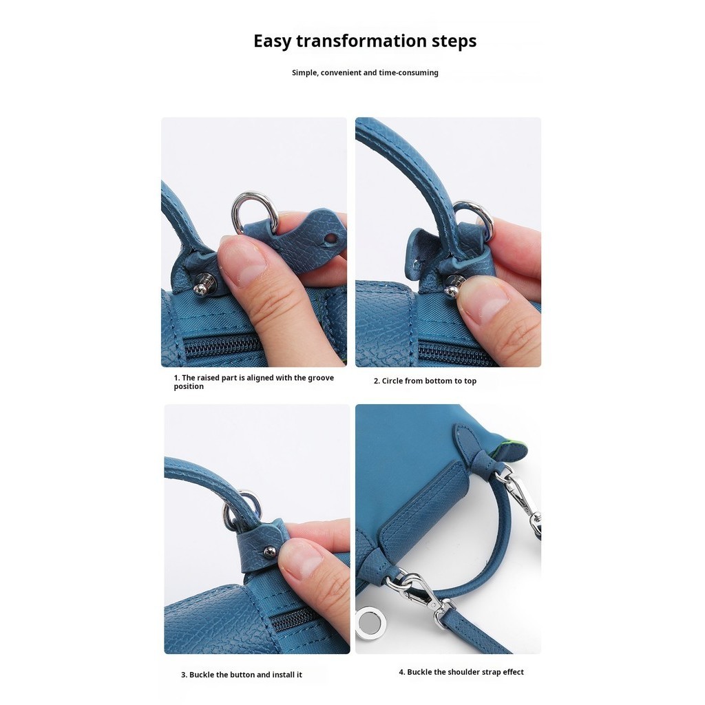 ใหม่สายกระเป๋าสีสําหรับกระเป๋า Longchamp Mini สายคล้องไหล่ 2024 ใหม่สี Crossbody Punch-free Transformation