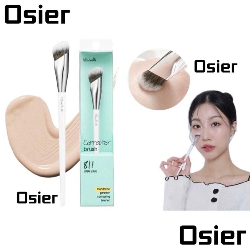 แปรง Corrector OSIER1, แปรงรองพื้นหน้าคอนซีลเลอร์รองพื้นหัวเฉียง, Corrector สีขาวคอนทัวร์เครื่องมือความงามผสมแปรงใบหน้า