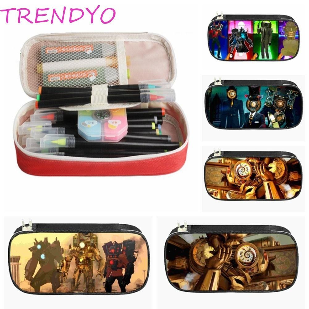Trendyo Skibidi กล่องดินสอห้องน้ํา, Titan Clock Man TV Man Toilet Man กระเป๋าดินสอ, กระเป๋าปากกาความจุขนาดใหญ่ซิปลําโพง Man Skibidi ห้องน้ํากล่องดินสอของขวัญเด็ก