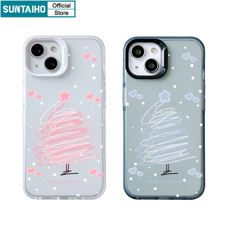 Suntaiho เคสไอโฟน สวยปลอกรูปแบบต้นไม้ Clear Frosted สําหรับ Iphone 15 14 12 13 11 Pro Max IP 7 8 Plus Iphon X Xs XR Xs Max TPU ซิลิโคนนุ่มพรีเมี่ยมกันกระแทกปกหลัง