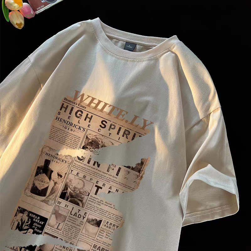 จัดส่งตลอด 24 ชั่วโมง HY Oversize สไตล์เกาหลี เสื้อยืดโอเวอร์ไซส์แขนสั้นคู่รัก ใส่ได้ทั้งชายและหญิง K77