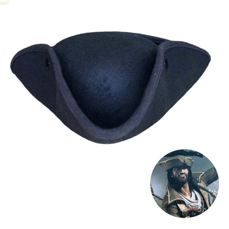 Infi หมวกโจรสลัดสําหรับผู้ใหญ่คอสเพลย์เครื่องแต่งกาย Tricorne หมวก Theme Party Roleplay หมวก