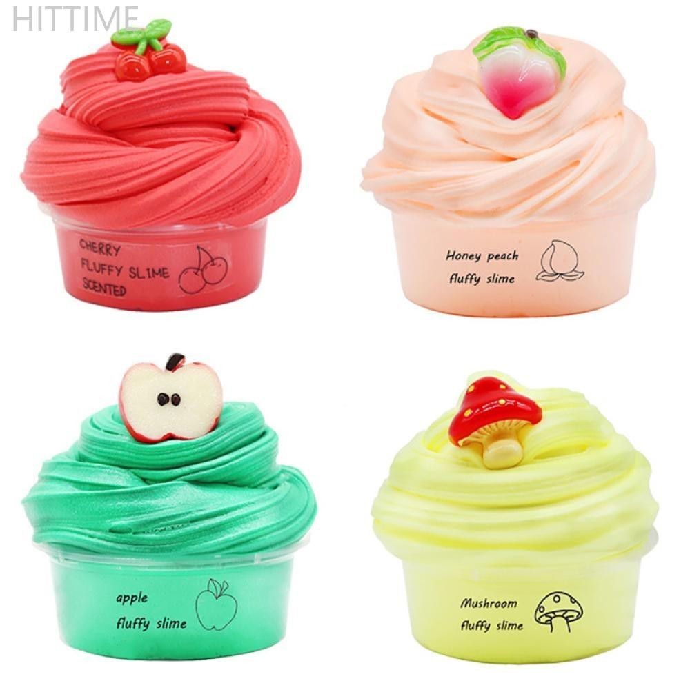 Hittime 60ml Fluffy Butter Slime ของเล่น Putty Soft Clay ยืดและ Non Sticky Light Plasticine DIY ตะกอนของเล่น D8S3
