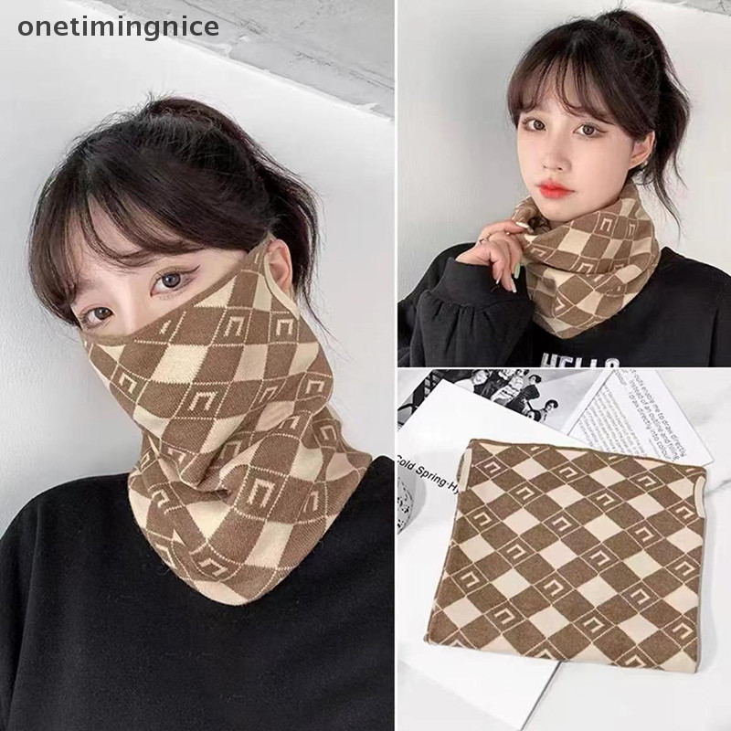 Onetimingnice แฟชั่นอเนกประสงค์ฤดูหนาวหูหน้ากากผ้าพันคอ Warm Windproof Face Mask คอป้องกันสําหรับผู้