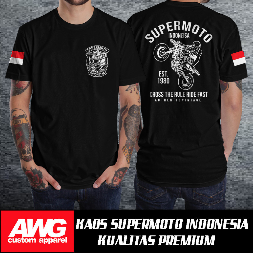 เสื้อยืดกฎของชาวอินโดนีเซีย Supermoto Cross - CRF Shirt - เสื้อ Supermoto