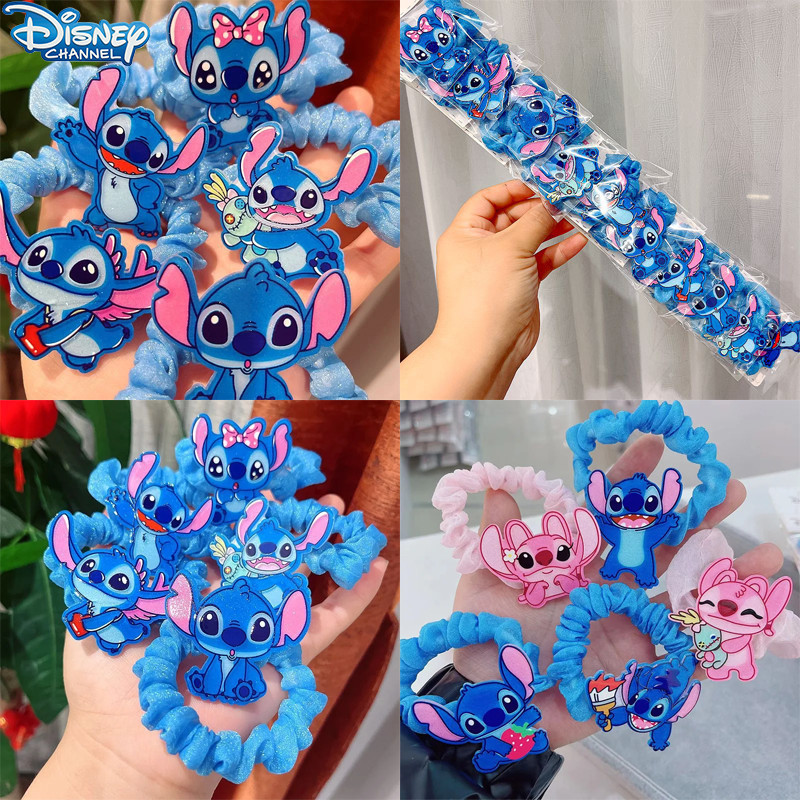 การ์ตูนอะคริลิค Lilo และ Stitch เชือกผมผู้หญิง Kawaii Stitch อะคริลิค Hairpin ยาง Band ผม Accessories สาวของขวัญ