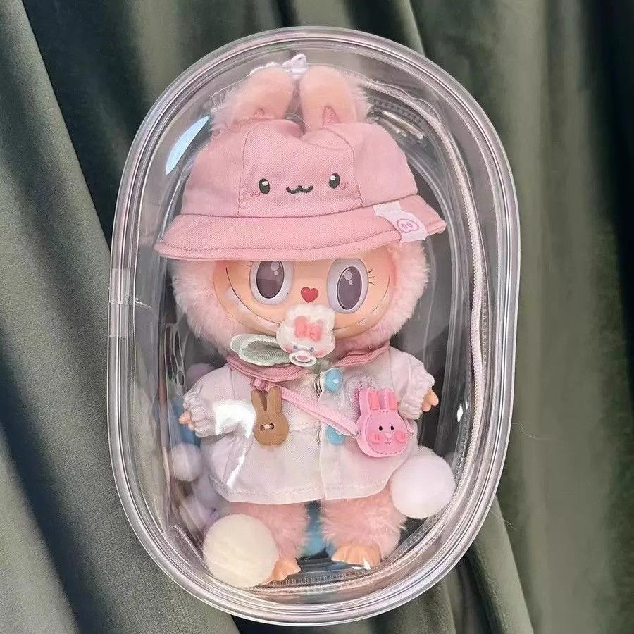 จัดส่งจากประเทศไทย Labubu ลาบูบู้ ถุงใส่ลาบูบูั กระเป๋าตุ๊กตาไวนิล กระเป๋าตุ๊กตาpvcใส ใส่น้องลาบูบู้ได้พอดี