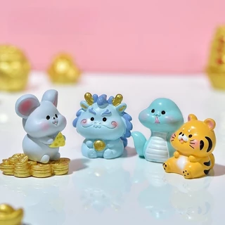 การ์ตูนราศีสัตว์สัตว์เล็กเรซิ่นที่มีสีสันเครื่องประดับสร้างสรรค์มอสไมโครภูมิทัศน์ตกแต่งสวน ทําเอง เดสก์ท็อปมินิอุปกรณ์เสริ