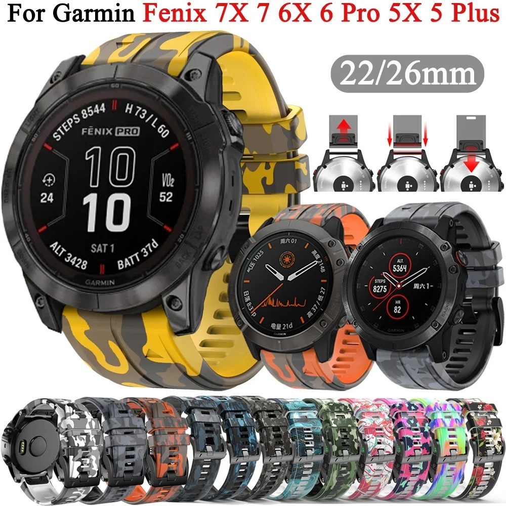26 มม.22 มม.Quickfit สายนาฬิกาซิลิโคนสําหรับ Garmin Fenix 7 7X Pro 6X 6 Pro 5 5X Plus Forerunner 965 955 สายรัดข้อมือสร้อยข้อมือ