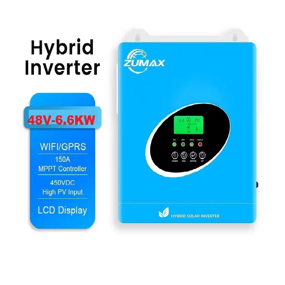 Zumax hybrid Inverter Solar Inverter-48V 6.6KW- 500VDC- MPPT 120A-ทํางานร่วมกับหรือไม่มีที่เก็บ