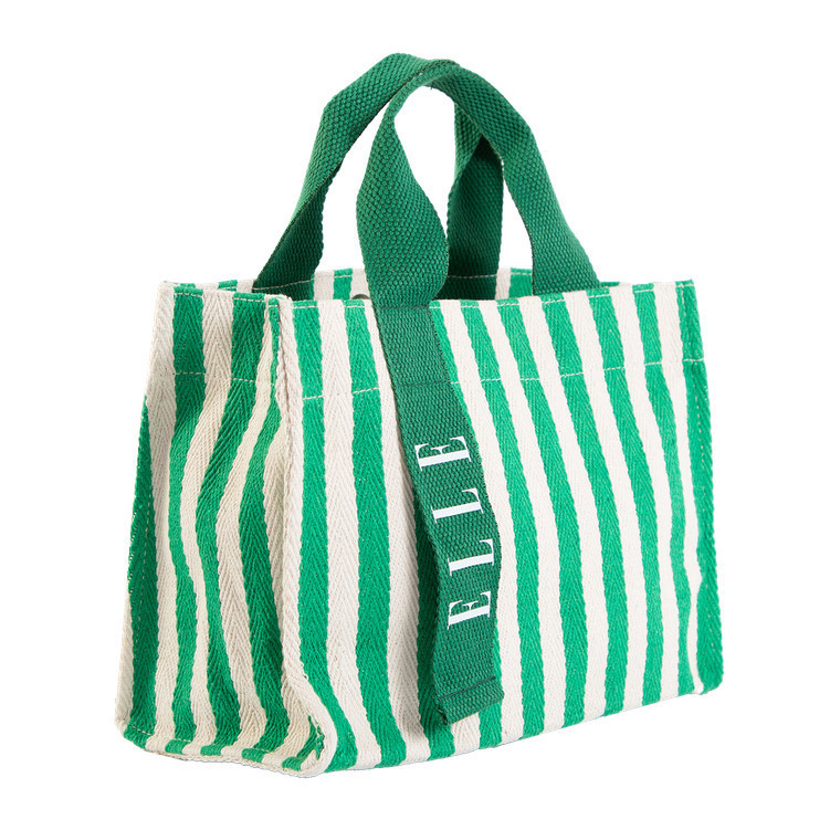 ELLE  กระเป๋าผ้า CANVAS กระเป๋า ทอลายริ้ว สีพาสเทล มีให้เลือก มีให้เลือก 4 สี รุ่น H8H010