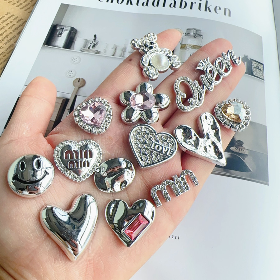 10 ชิ้น/เซ็ต Retro Peach Heart เพชรฝังเรซิ่น Diy สําหรับคลิปผมเครื่องประดับ Headwear ทําวัสดุ