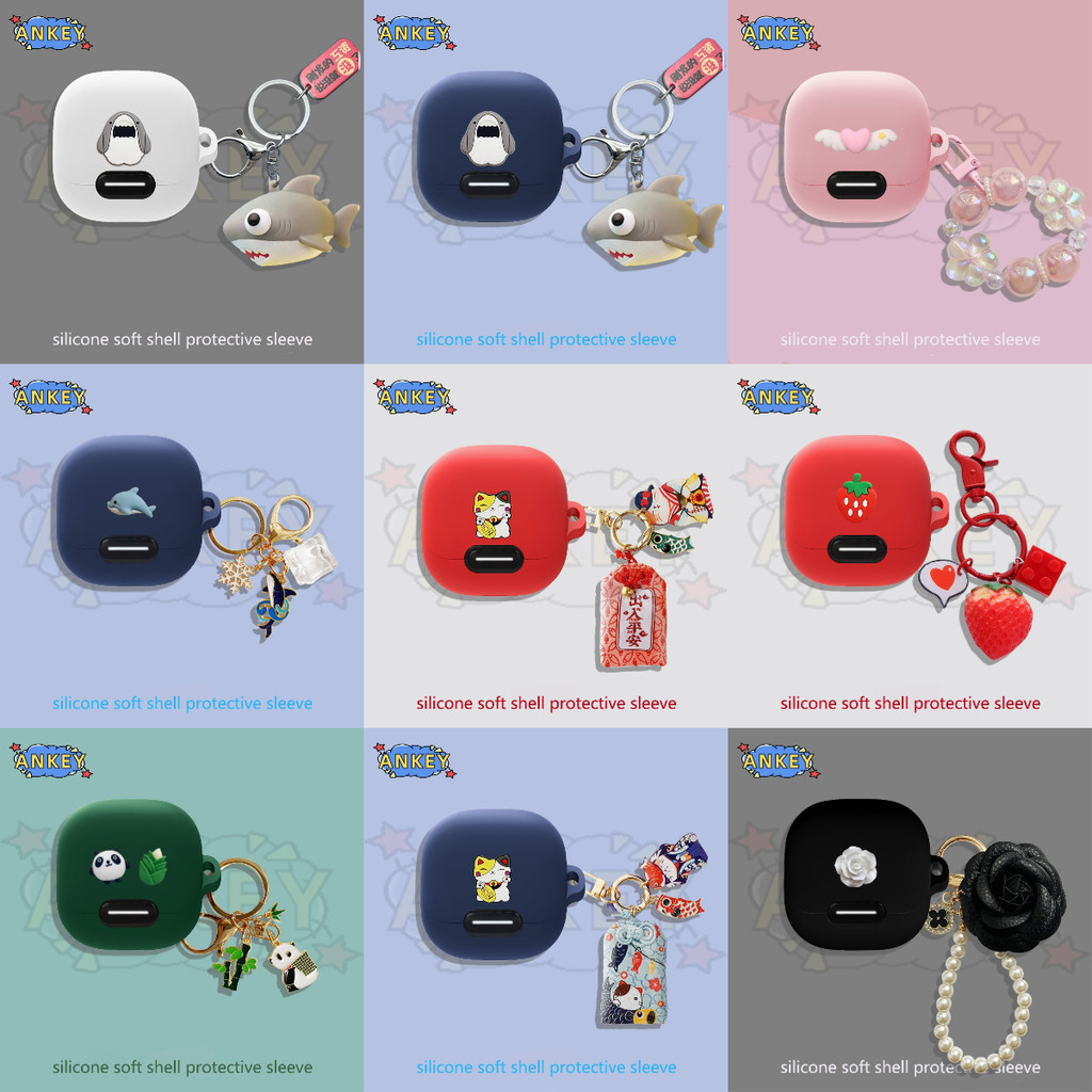 Case for Xiaomi Buds 5 / Buds 4 Pro Protective Silicone Cover Lady Flower Pearl Bluetooth Earphone Shell Headphone Portable With Pendantt