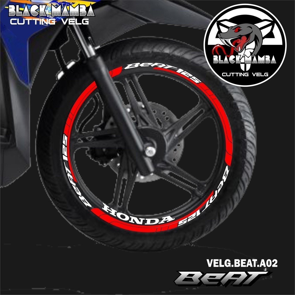 BEAT RIM CUTTING STICKER - HONDA BEAT A02 TIRE/RIM VARIATION LIST STICKER