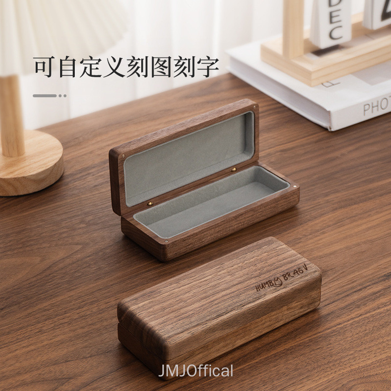ไม้เนื้อแข็งแว่นตา High-End กล่องเก็บ Retro แบบพกพาแว่นตาของขวัญ