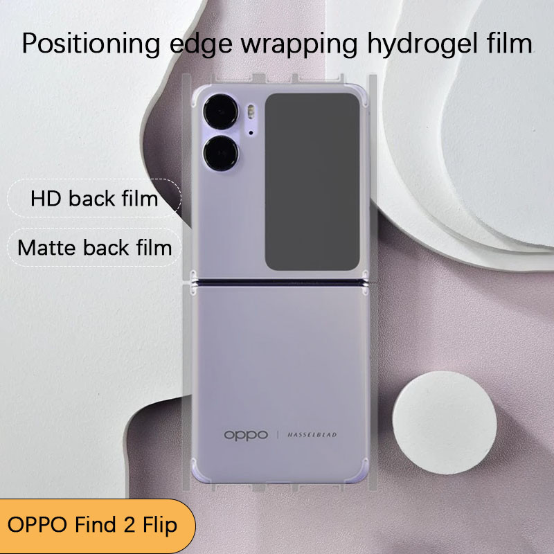 คลุมทั้งหมดตัวป้องกันหน้าจอด้านหลังสําหรับ OPPO Find N2 Flip Clear/Matte Positioning Wrap Edge TPU Premium Explosion-proof Ultra Thin Scratch Repair Back Hydrogel Film