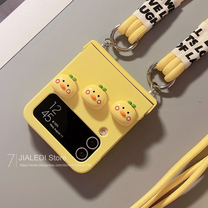 LUKEN Crossbody Lanyard Hadeler เคสโทรศัพท์สําหรับ Samsung Galaxy Z Flip 3 4 5 6 7 8 flip8 zflip5 OPPO ค้นหา N3 N2 FLIP Cover
