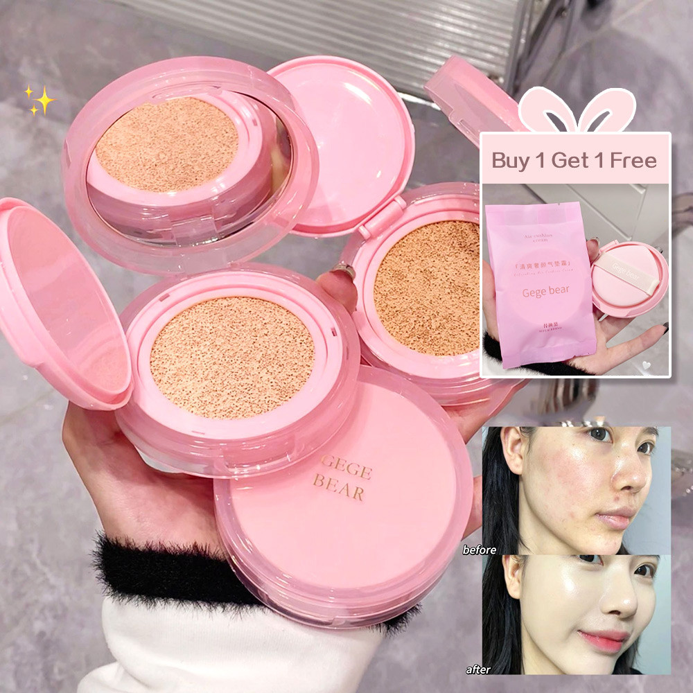 Ge BEAR Refreshing Cushion Foundation Buildable Coverage Anti-Aging Serum Makeup, Sheer Satin Finish, เติมรวม