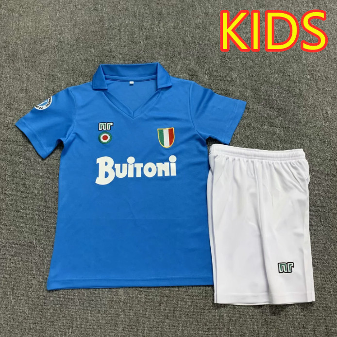 1987 1988 Napoli Home ชุดเด็ก Retro Soccer Jersey 87 88