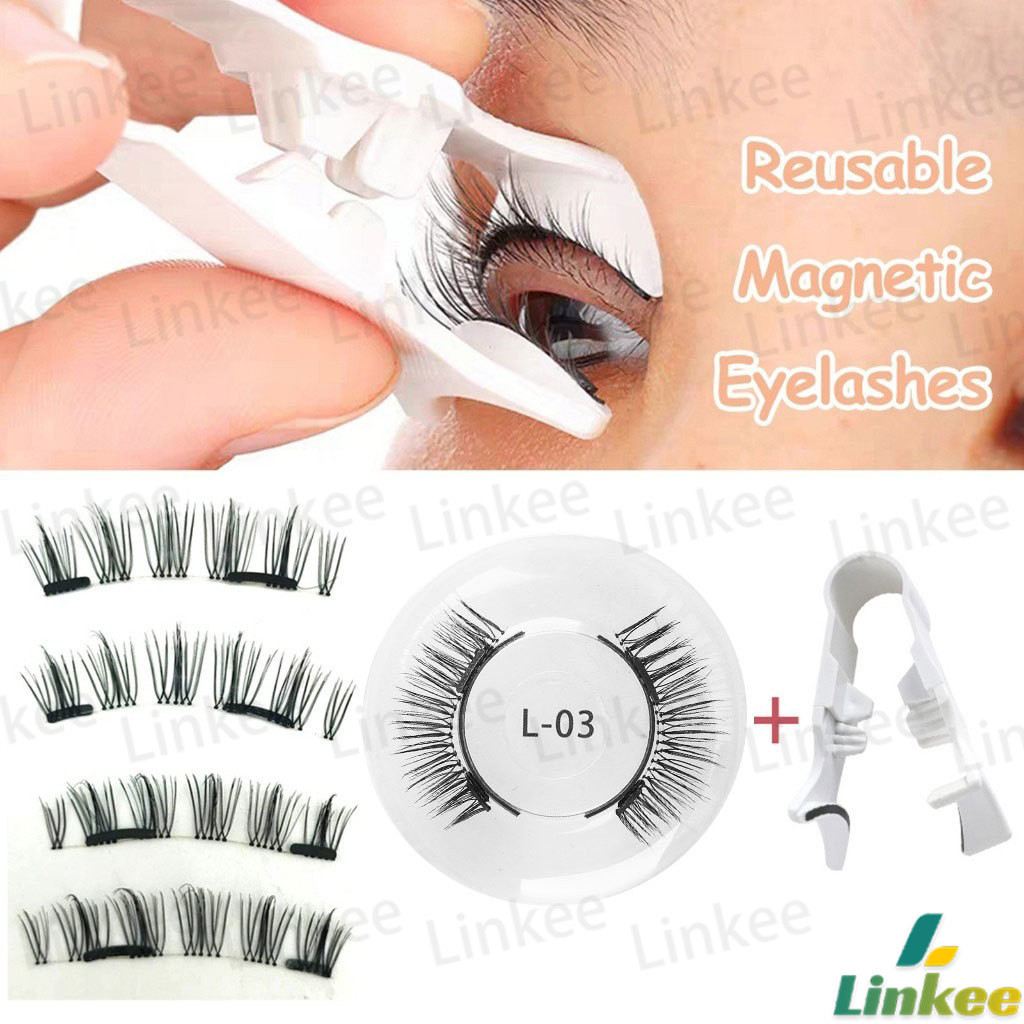 Linkee 3D magnetic false eyelashes with clip, reusable Without Glue Magnetic Fake Eyelashes