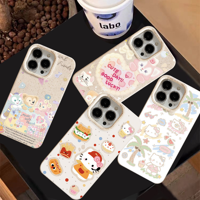 ปาร์ตี้อาหารค่ำรูปสัตว์การ์ตูนแสนน่ารักลายลิน่าเเฮลโลคิต เคสไอโฟน 11 16 13 15 14 12 Pro MAX 8 7 6 14 16 Plus X XS XR MAX