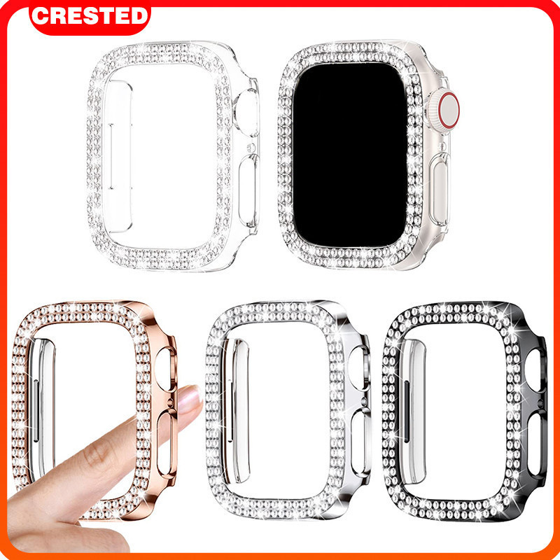 กรณีเพชรสำหรับ for Apple Watch Ultra/SE 3 2 Series 11 10 9 8 7 6 5 4 49 46 45 44 40 42 38มิลลิเมตร ปกกันชนป้องกันหน้าจอ