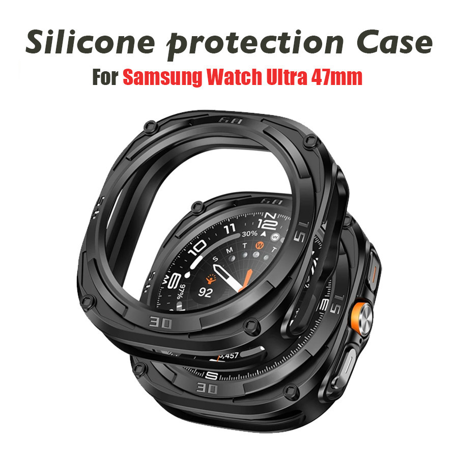 ตัวป้องกันหน้าจอสําหรับ Samsung Galaxy Watch Ultra Case 47 มม.อุปกรณ์เสริมกรอบ PC แบบแข็งกันชนป้องกัน Galaxy Watch Ultra cover