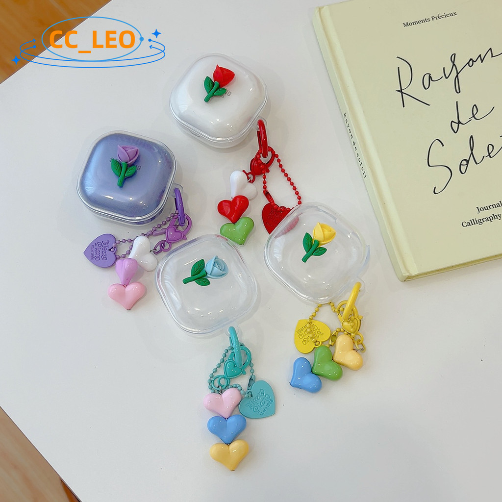 For Anker Soundcore P40i Case Clear Soft Case Cute Flower Pendant Charm Soundcore P40i Shockproof Sh