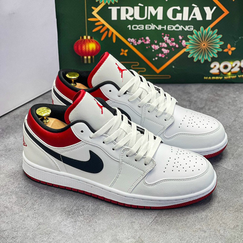 [ที่คลุมรองเท้า] Air Jordan 1 Low GYM Shoes Red White high Quality fullbox