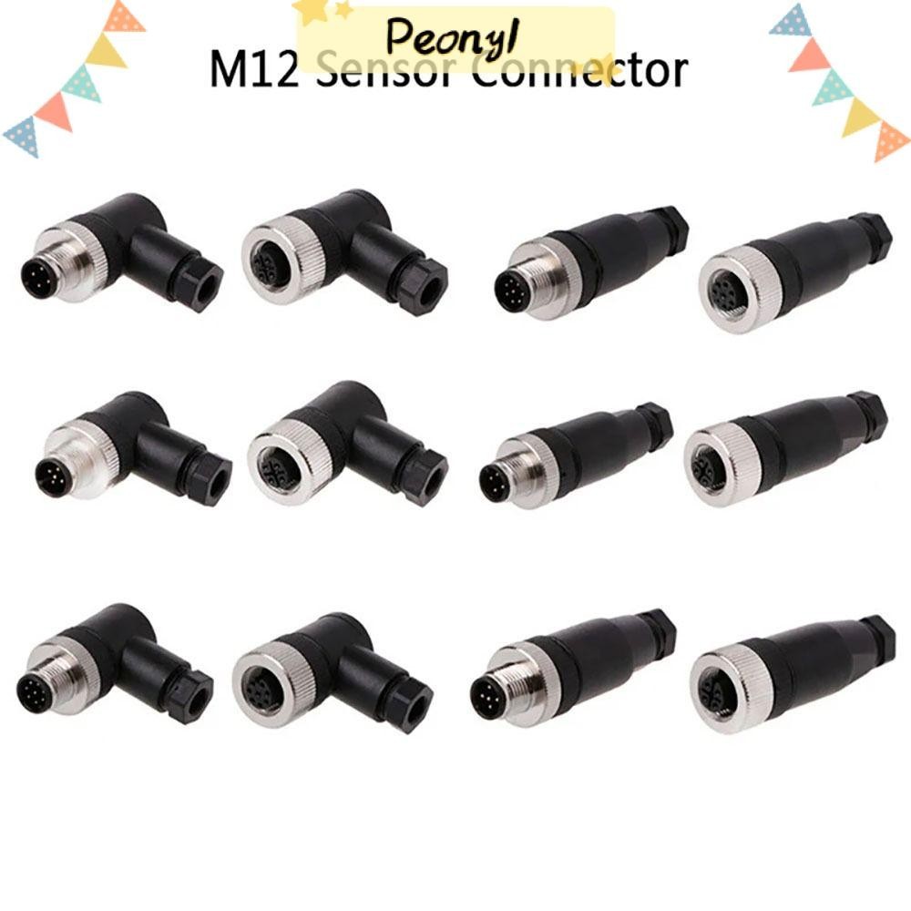 Pdony M12 ปลั๊กการบิน, 4 5 8 Pin Connector M12 Sensor Connector,ประเภทเซ็นเซอร์กันน้ํา Adapte M12 Se