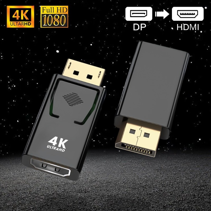 Benosem DP เป็นอะแดปเตอร์ HDMI Converter DisplayPort PC Desktop to HDMI Monitor Connector สายสัญญาณเสียงวิดีโอ HD 4K 1080P สําหรับ PC TV แล็ปท็อป