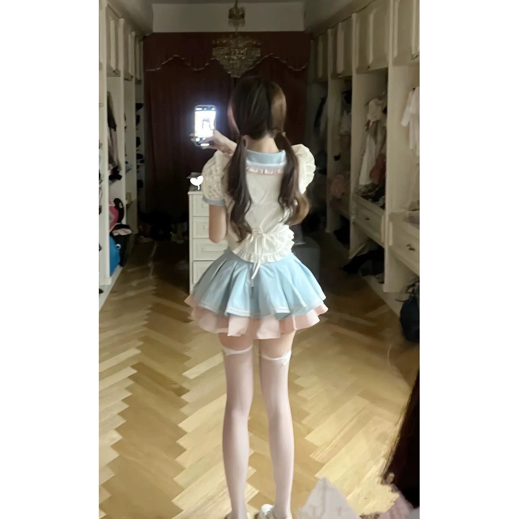 MOYES 🌸สูทสาวฮอต เสื้อแขนสั้นสีหวาน เสื้อท่อนบน กระโปรงพองๆ ครบชุดรับซัมเมอ - รูปที่ 5