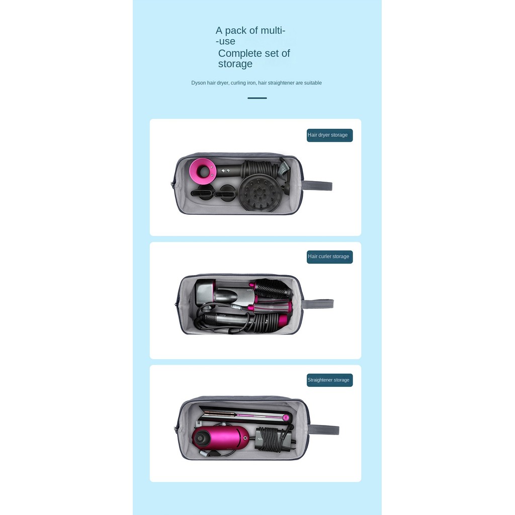 [Ready Stock+Fasting S hipping ]กระเป๋าเก็บของแบบพกพาเข้ากันได้กับเครื่องเป่าผม Dyson Supersonic/Dyson Airwrap Styler/Dyson Corral เครื่องหนีบผม