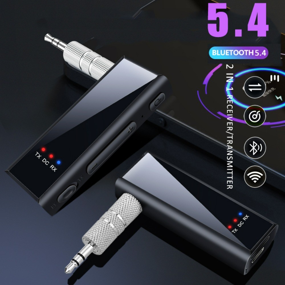 2 in 1 Bluetooth 5.4 เครื่องรับส่งสัญญาณ 3.5 มม.AUX aptX Adaptive LL HD อะแดปเตอร์ไร้สายเชื่อมต่อชุดหูฟังบลูทูธสองตัวโทรศัพท์