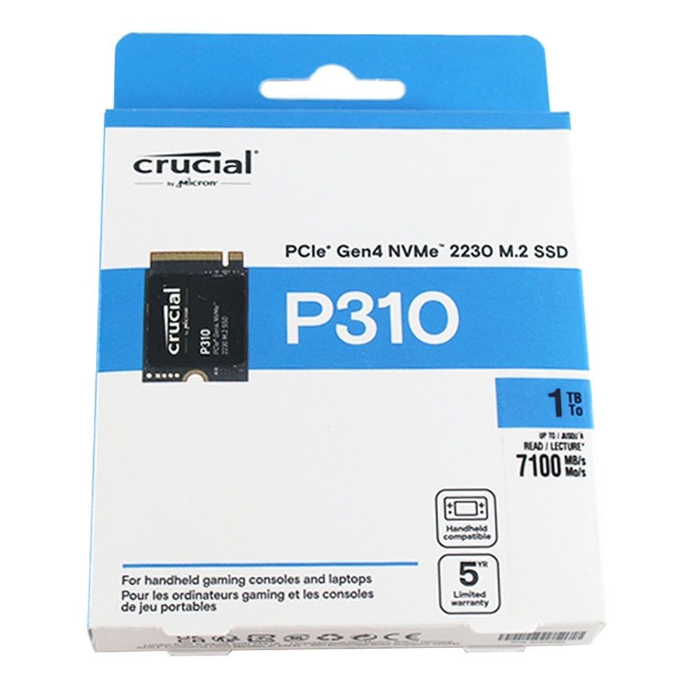 Crucial 1TB P310 PCIe Gen4 M.2 2230 SSD (CT1000P310SSD2) for Steam Deck, ROG Ally, Laptops