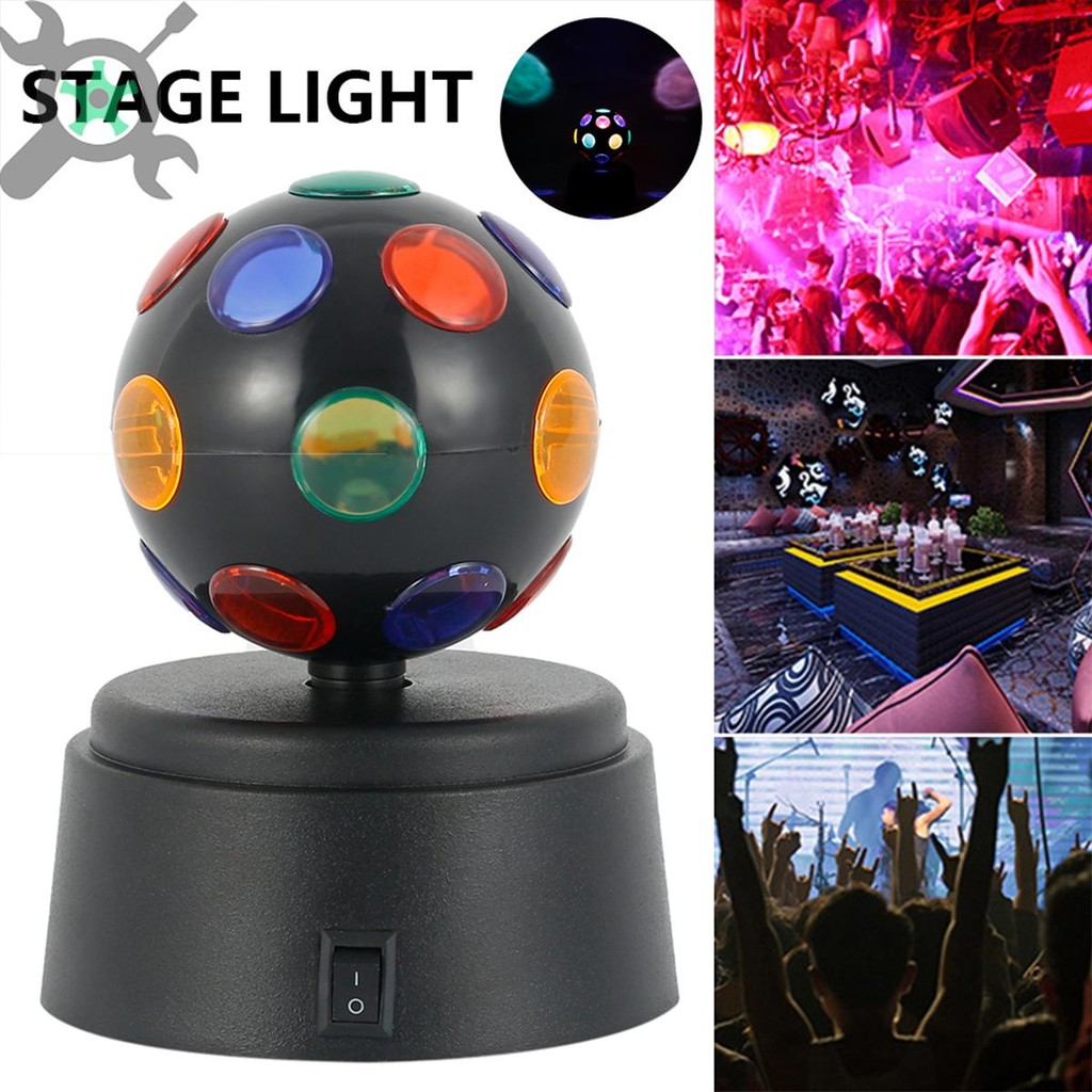 โคมไฟดิสโก้ ลูกบอล RGB ใช้แบตเตอรี่ ขนาดเล็ก สําหรับตกแต่งเวที ปาร์ตี้ดิสโก้ ไฟเวทีบอลแบตเตอรี่ขับเคลื่อนดิสโก้ปาร์ตี้ไฟมินิดีเจลูกไฟกระพริบผล LED Disco Ball Light ไฟLEDหมุนได้360องศา - รูปที่ 2